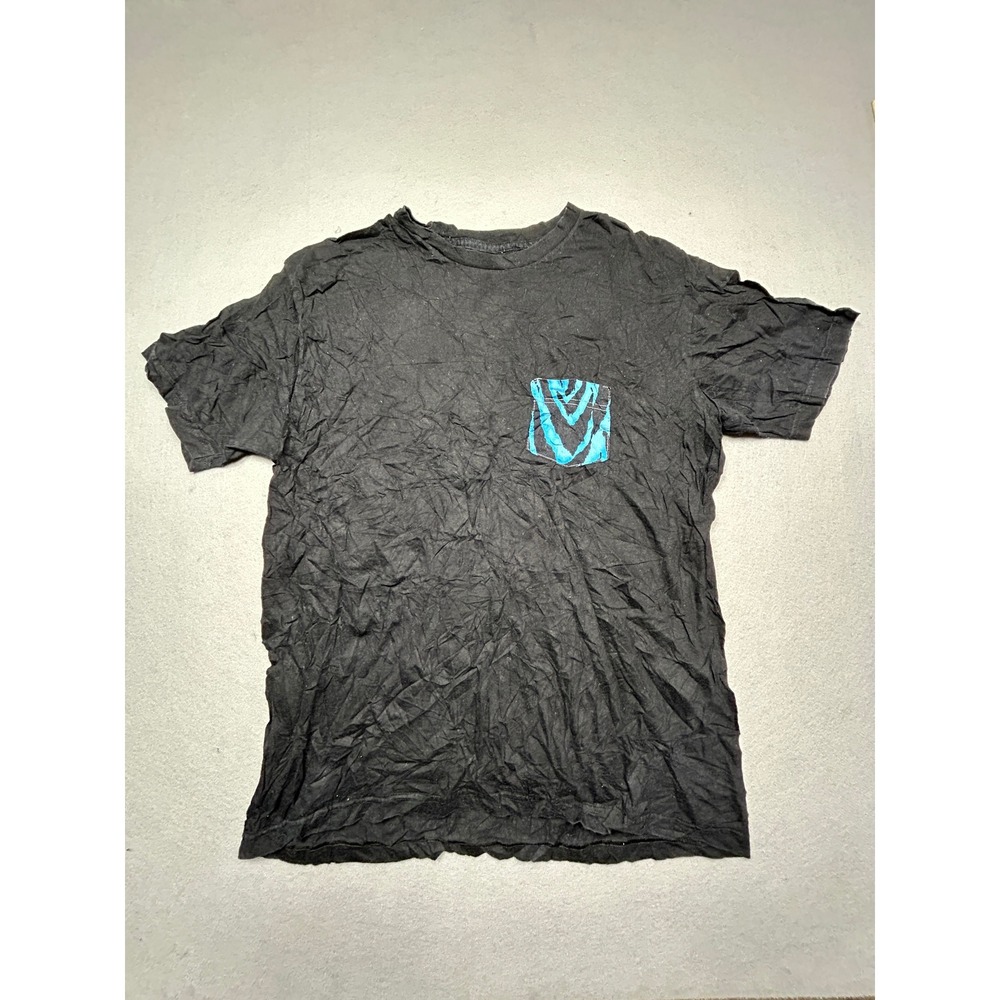 Serengetee Pocket T-Shirt Cotton Black Blue Pattern XL Mens
